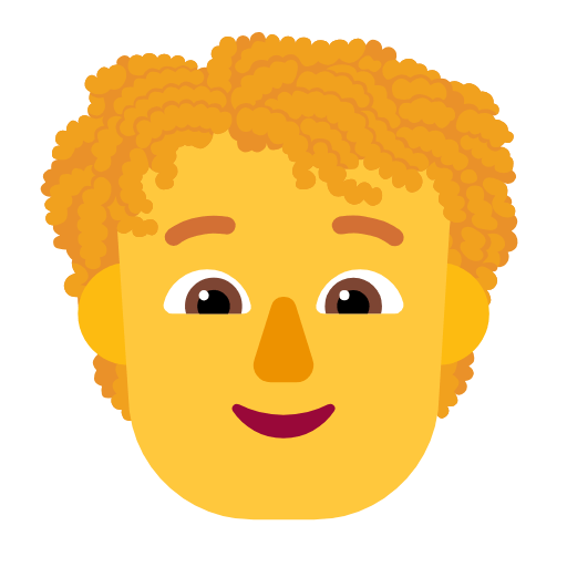 🧑‍🦱 Emoji Persona: cabello rizado en Microsoft Windows 11 23H2.