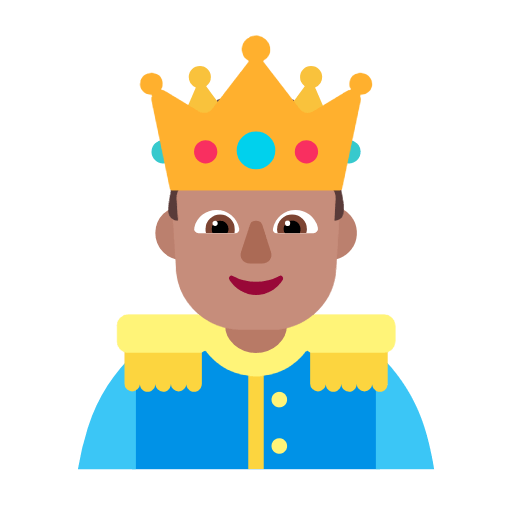 🤴🏽 Emoji Príncipe: Pele Morena na Microsoft Windows 11 23H2.