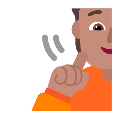 Emoji 🧏🏽 Persona Con Problemi Di Udito: Carnagione Olivastra su Microsoft Windows 11 23H2.