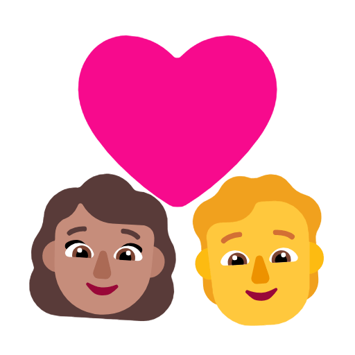 Emoji 👩🏽‍❤️‍🧑 Coppia Con Cuore: Donna, persona, Carnagione Olivastra, Nessun tono della pelle su Microsoft Windows 11 23H2.
