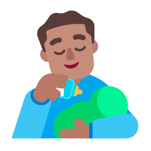 Emoji 👨🏽‍🍼 Uomo Che Allatta: Carnagione Olivastra su Microsoft Windows 11 23H2.