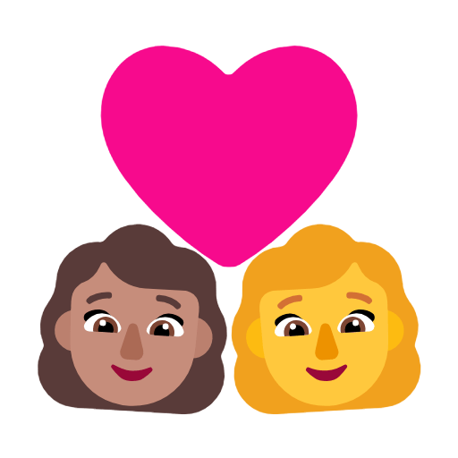 👩🏽‍❤️‍👩 Emoji Pareja Enamorada - Mujer: Tono De Piel Medio, Mujer en Microsoft Windows 11 23H2.