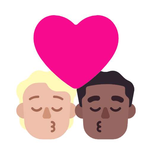 Emoji 🧑🏼‍❤️‍💋‍👨🏾 Bacio Tra Coppia: persona, uomo, Carnagione Abbastanza Chiara, Carnagione Abbastanza Scura su Microsoft Windows 11 23H2.