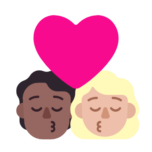 🧑🏾‍❤️‍💋‍👩🏼 Emoji sich küssendes Paar: Person, Frau, mitteldunkle Hautfarbe, mittelhelle Hautfarbe Microsoft Windows 11 23H2.