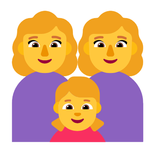 Émoji 👩‍👩‍👧 Famille : Femme, Femme Et Fille sur Microsoft Windows 11 23H2.