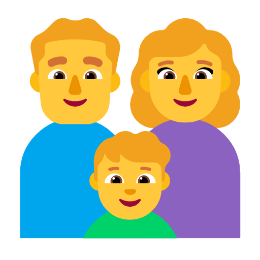 👨‍👩‍👦 Emoji Familie: Mann, Frau und Junge Microsoft Windows 11 23H2.
