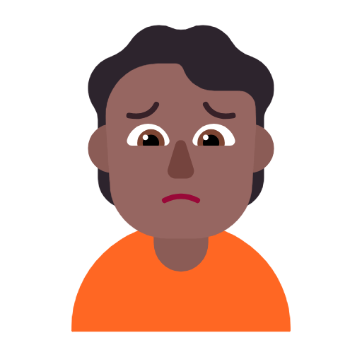 🙍🏾 Emoji missmutige Person: mitteldunkle Hautfarbe Microsoft Windows 11 23H2.