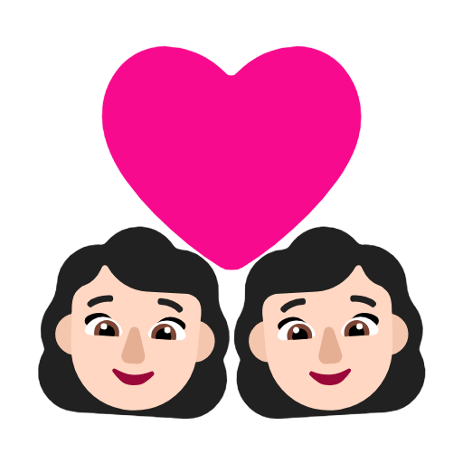 Emoji 👩🏻‍❤️‍👩🏻 Coppia Con Cuore - Donna: Carnagione Chiara, Donna: Carnagione Chiara su Microsoft Windows 11 23H2.