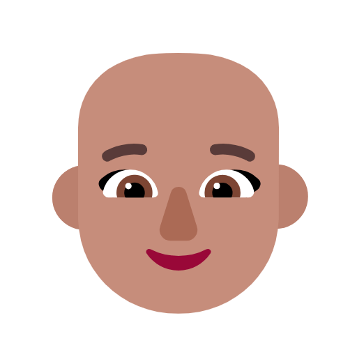 Emoji 👩🏽‍🦲 Donna: Carnagione Olivastra E Calvo su Microsoft Windows 11 23H2.