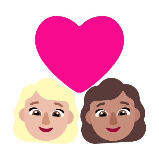 Emoji 👩🏼‍❤️‍👩🏽 Coppia Con Cuore - Donna: Carnagione Abbastanza Chiara, Donna: Carnagione Olivastra su Microsoft Windows 11 23H2.
