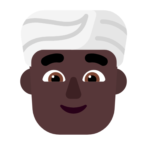 👳🏿‍♂️ Emoji Mann mit Turban: dunkle Hautfarbe Microsoft Windows 11 23H2.