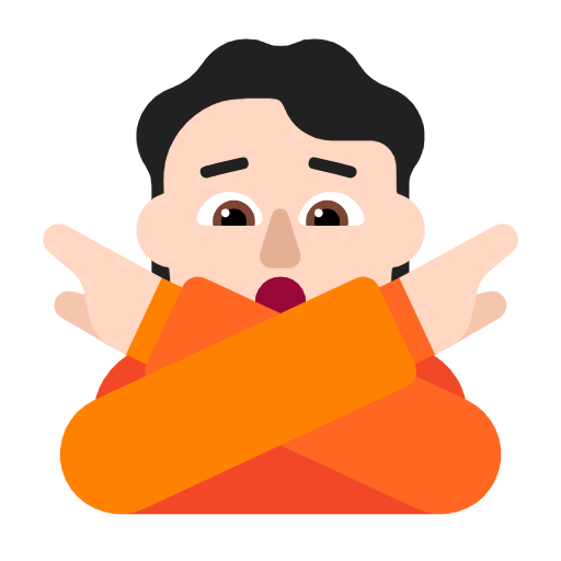🙅🏻 Emoji Persona Haciendo El Gesto De «no»: Tono De Piel Claro en Microsoft Windows 11 23H2.