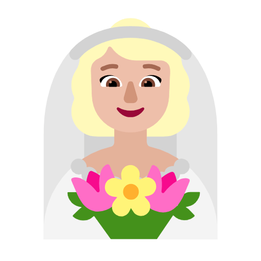 👰🏼‍♀️ Emoji Mujer Con Velo: Tono De Piel Claro Medio en Microsoft Windows 11 23H2.