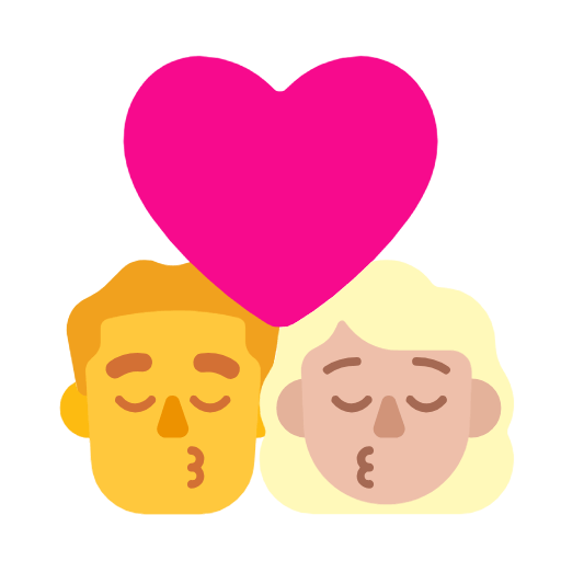 👨‍❤️‍💋‍👩🏼 Emoji sich küssendes Paar - Mann, Frau: mittelhelle Hautfarbe Microsoft Windows 11 23H2.
