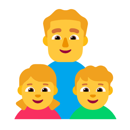👨‍👧‍👦 Emoji Familie: Mann, Mädchen und Junge Microsoft Windows 11 23H2.