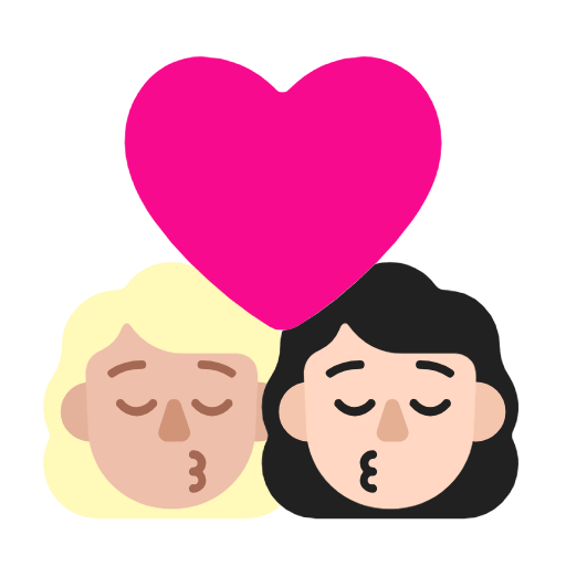 Emoji 👩🏼‍❤️‍💋‍👩🏻 Bacio Tra Coppia - Donna: Carnagione Abbastanza Chiara, Donna: Carnagione Chiara su Microsoft Windows 11 23H2.