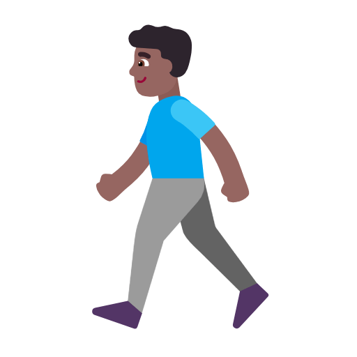 Emoji 🚶🏾‍♂️ Uomo Che Cammina: Carnagione Abbastanza Scura su Microsoft Windows 11 23H2.