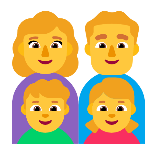👩‍👨‍👦‍👧 Emoji Família: Mulher, Homem, Menino, Menina na Microsoft Windows 11 23H2.