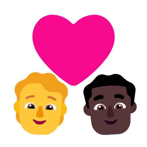 Emoji 🧑‍❤️‍👨🏿 Coppia Con Cuore: persona, uomo, Nessun tono della pelle, Carnagione Scura su Microsoft Windows 11 23H2.