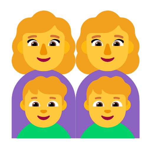 Émoji 👩‍👩‍👦‍👦 Famille : Femme, Femme, Garçon Et Garçon sur Microsoft Windows 11 23H2.