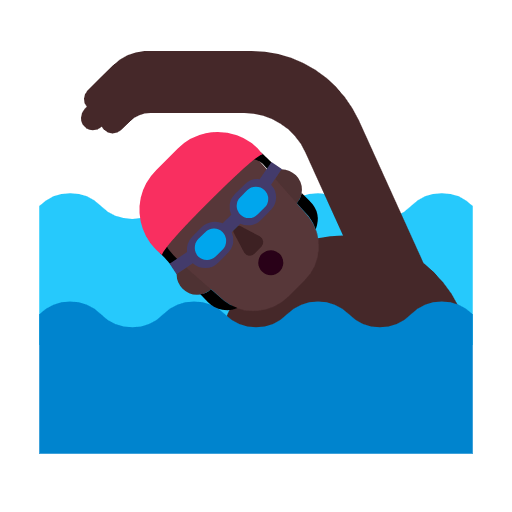 🏊🏿 Emoji Persona Nadando: Tono De Piel Oscuro en Microsoft Windows 11 23H2.