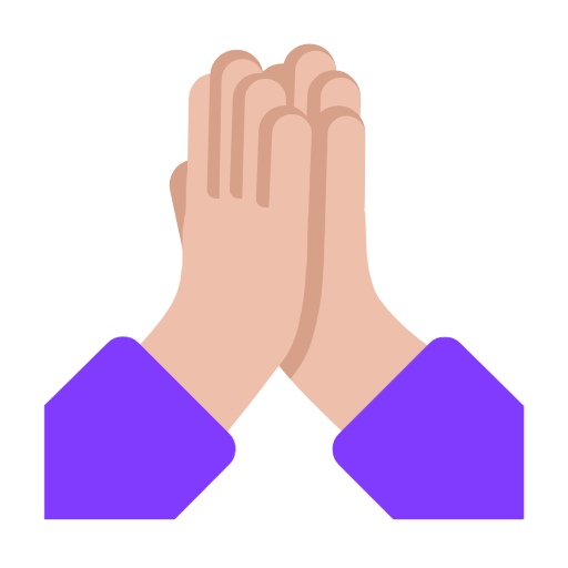 🙏🏼 Emoji Manos En Oración: Tono De Piel Claro Medio en Microsoft Windows 11 23H2.