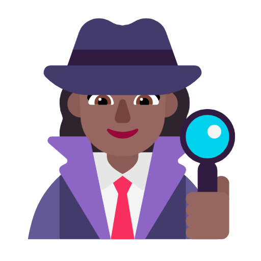 🕵🏾‍♀️ Emoji Detective Mujer: Tono De Piel Oscuro Medio en Microsoft Windows 11 23H2.