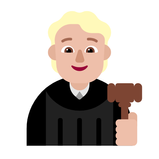 Emoji 🧑🏼‍⚖️ Giudice: Carnagione Abbastanza Chiara su Microsoft Windows 11 23H2.