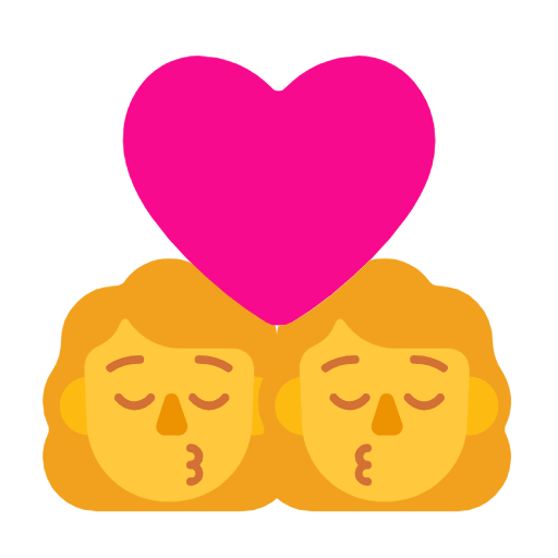 👩‍❤️‍💋‍👩 Emoji sich küssendes Paar: Frau, Frau Microsoft Windows 11 23H2.