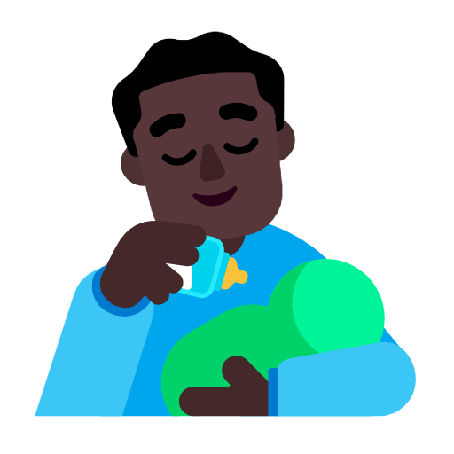 Emoji 👨🏿‍🍼 Uomo Che Allatta: Carnagione Scura su Microsoft Windows 11 23H2.