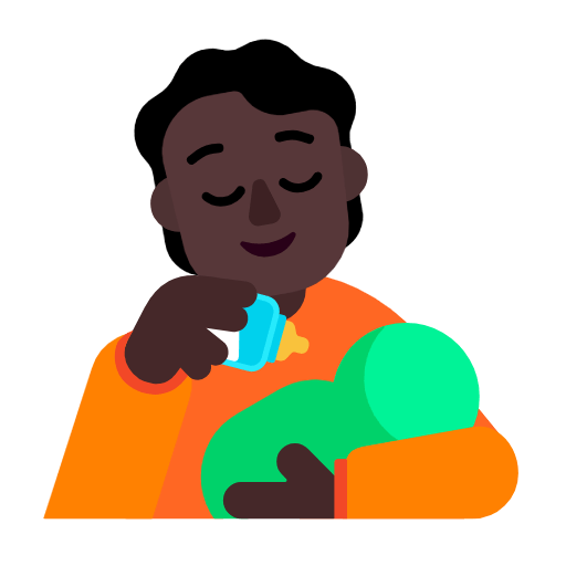 🧑🏿‍🍼 Emoji Pessoa Alimentando Bebê: Pele Escura na Microsoft Windows 11 23H2.