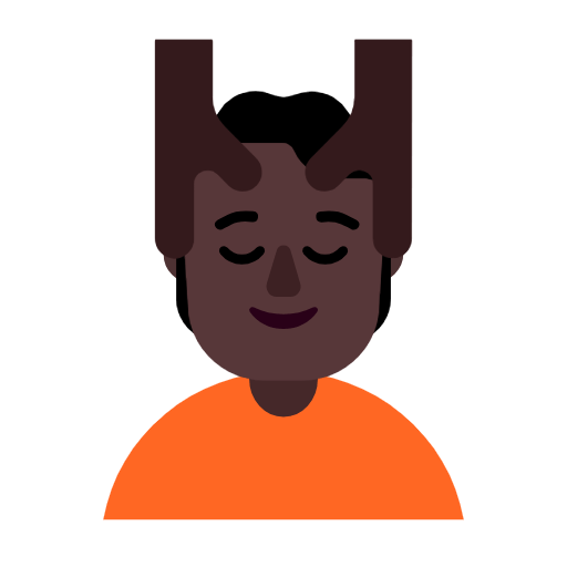 💆🏿 Emoji Person, die eine Kopfmassage bekommt: dunkle Hautfarbe Microsoft Windows 11 23H2.