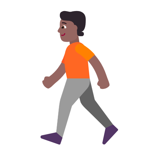 🚶🏾 Emoji Persona Caminando: Tono De Piel Oscuro Medio en Microsoft Windows 11 23H2.