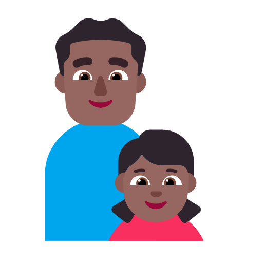 👨🏾‍👧🏾 Emoji Família - Homem, Menina: Pele Morena Escura na Microsoft Windows 11 23H2.