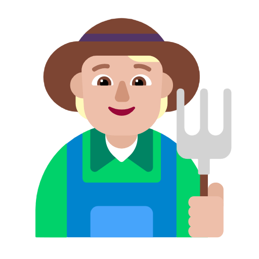 Emoji 🧑🏼‍🌾 Agricoltore: Carnagione Abbastanza Chiara su Microsoft Windows 11 23H2.