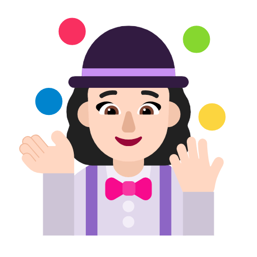 Emoji 🤹🏻‍♀️ Giocoliere Donna: Carnagione Chiara su Microsoft Windows 11 23H2.