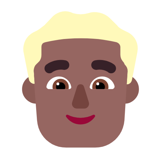 👱🏾‍♂️ Emoji Mann: mitteldunkle Hautfarbe, blond Microsoft Windows 11 23H2.
