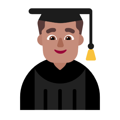 Emoji 👨🏽‍🎓 Studente: Carnagione Olivastra su Microsoft Windows 11 23H2.