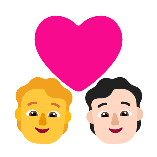 Emoji 🧑‍❤️‍🧑🏻 Coppia Con Cuore: persona, persona, Nessun tono della pelle, Carnagione Chiara su Microsoft Windows 11 23H2.