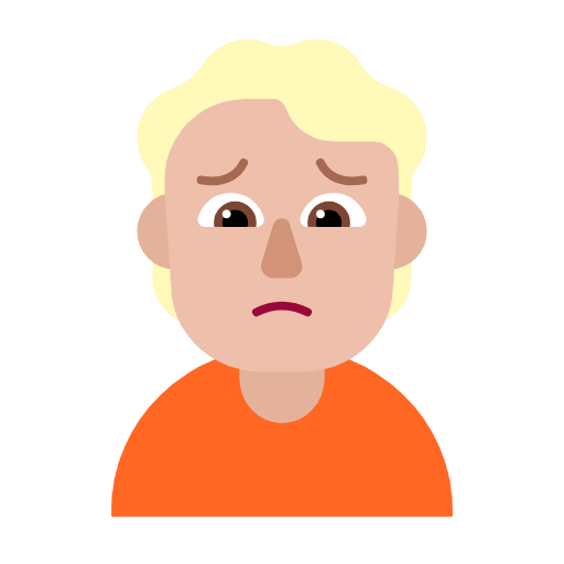 🙍🏼 Emoji missmutige Person: mittelhelle Hautfarbe Microsoft Windows 11 23H2.
