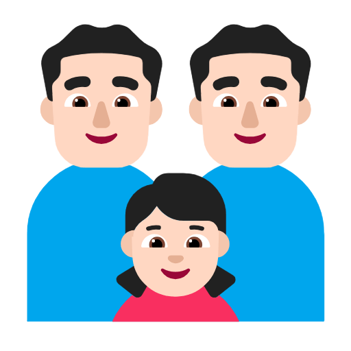 Emoji 👨🏻‍👨🏻‍👧🏻 Famiglia - Uomo, Uomo, Bambina: Carnagione Chiara su Microsoft Windows 11 23H2.