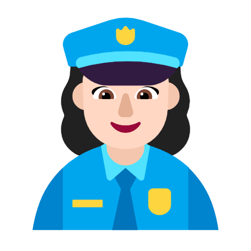 Emoji 👮🏻‍♀️ Poliziotta: Carnagione Chiara su Microsoft Windows 11 23H2.
