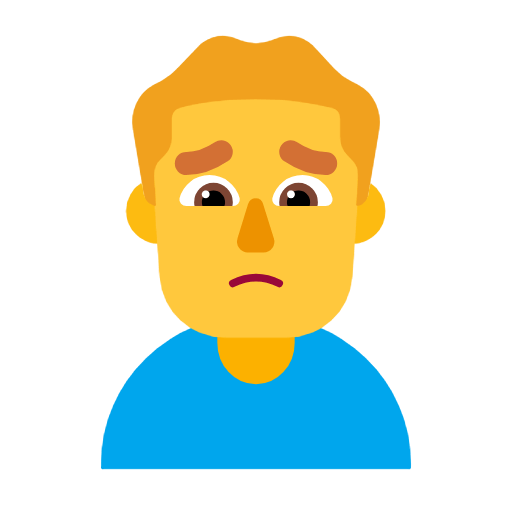 Emoji 🙍‍♂️ Uomo Corrucciato su Microsoft Windows 11 23H2.