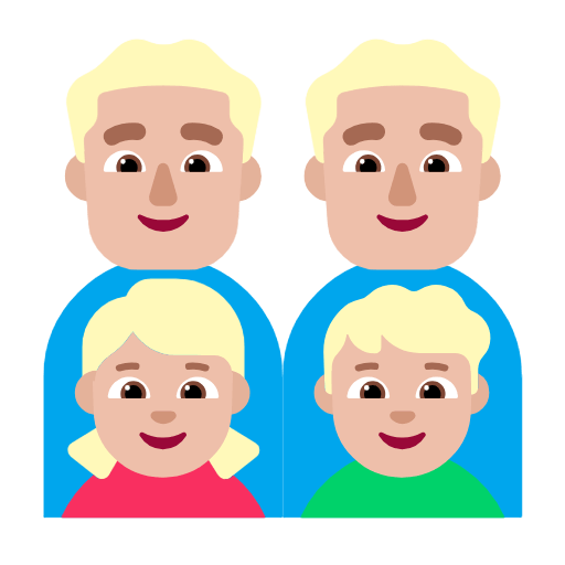 👨🏼‍👨🏼‍👧🏼‍👦🏼 Emoji Familia - Hombre, Hombre, Niña, Niño: Tono De Piel Claro Medio en Microsoft Windows 11 23H2.