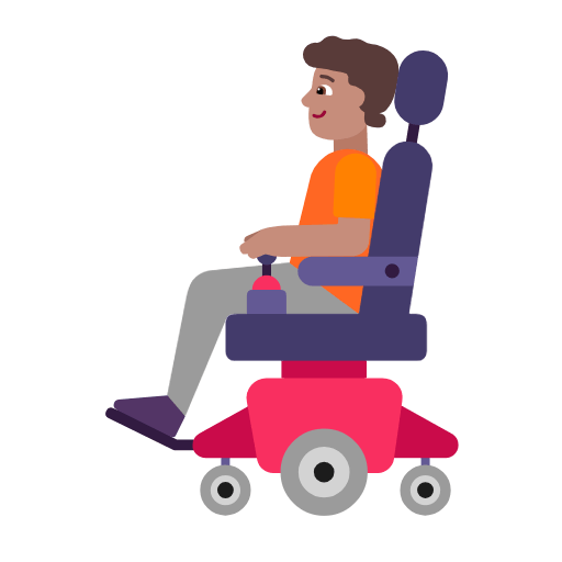 🧑🏽‍🦼 Emoji Person in motorisiertem Rollstuhl: mittlere Hautfarbe Microsoft Windows 11 23H2.