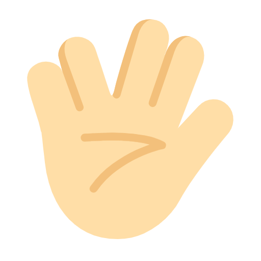 Emoji 🖖🏻 Saluto Vulcaniano: Carnagione Chiara su Microsoft Windows 11 23H2.
