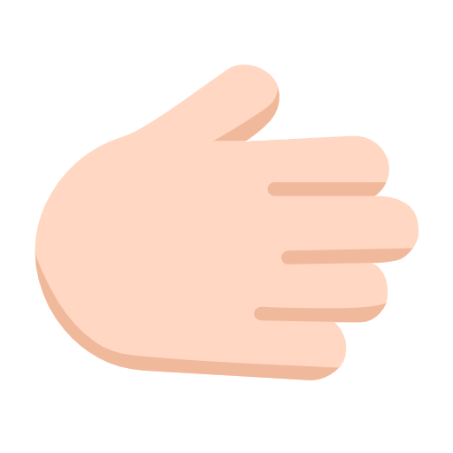 🫱🏻 Emoji Mão Direita: Pele Clara na Microsoft Windows 11 23H2.