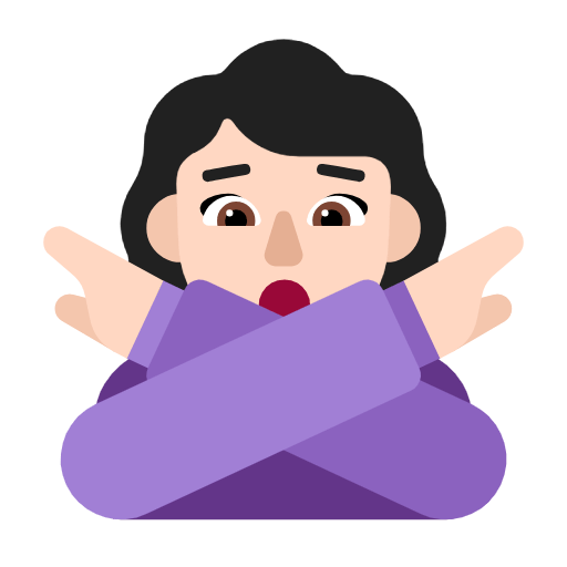 🙅🏻‍♀️ Emoji Mulher Fazendo Gesto De «não»: Pele Clara na Microsoft Windows 11 23H2.