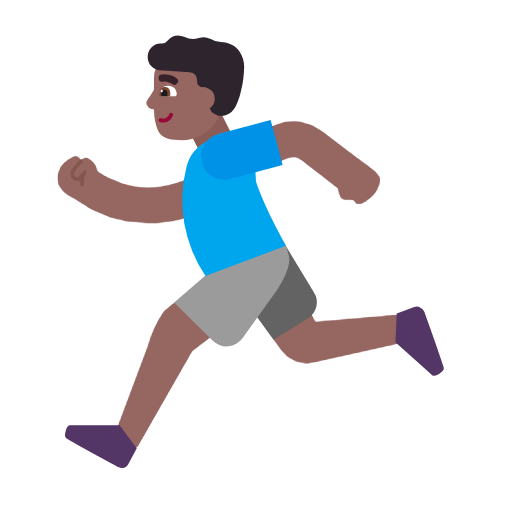 🏃🏾‍♂️ Emoji Hombre Corriendo: Tono De Piel Oscuro Medio en Microsoft Windows 11 23H2.