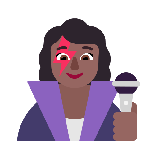 👩🏾‍🎤 Emoji Cantora: Pele Morena Escura na Microsoft Windows 11 23H2.